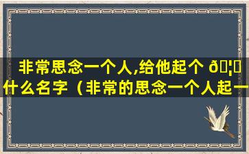 非常思念一个人,给他起个 🦋 什么名字（非常的思念一个人起一个名字叫什么呢）